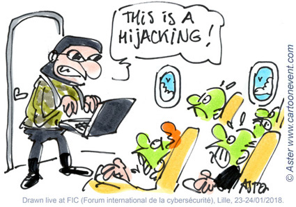 cartoon animation at event - cybersecurity