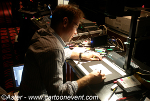 Le cartooniste au travail