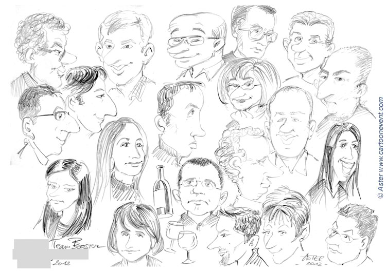Dessin en live team-building caricatures participants