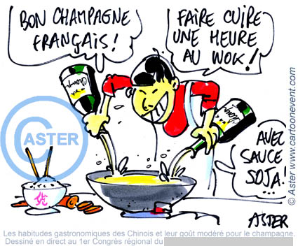 Illustration sur le vif - champagne en Chine