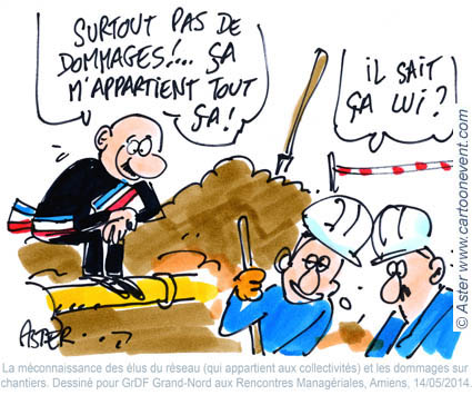 Dessin en direct - maire  et réseau de gaz