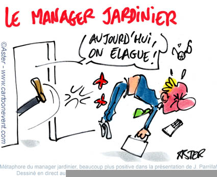 illustration d'animation le manager jardinier