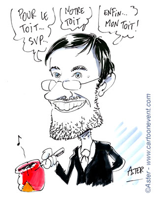 caricature lors d'une soirée d'entreprise 