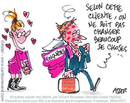 dessin-conference debat cliente contente