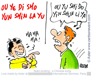 Dessin en live team-building chant chinois