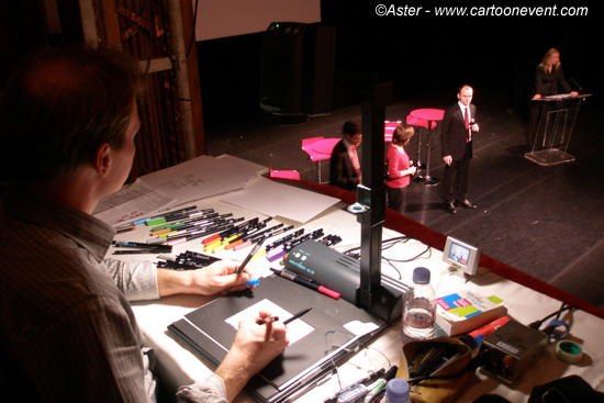 Aster animant un colloque à Paris